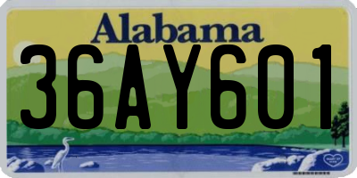AL license plate 36AY601