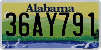 AL license plate 36AY791