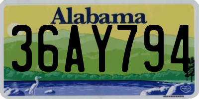AL license plate 36AY794