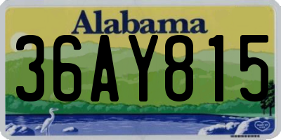 AL license plate 36AY815