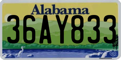 AL license plate 36AY833