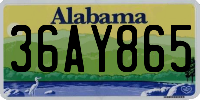AL license plate 36AY865