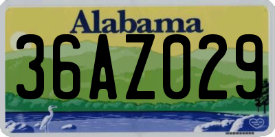 AL license plate 36AZ029
