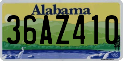 AL license plate 36AZ410