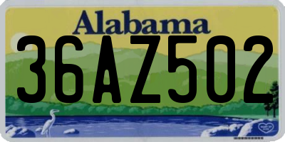 AL license plate 36AZ502