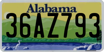 AL license plate 36AZ793