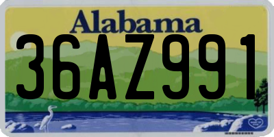 AL license plate 36AZ991