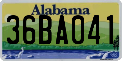 AL license plate 36BA041