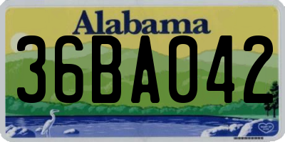 AL license plate 36BA042