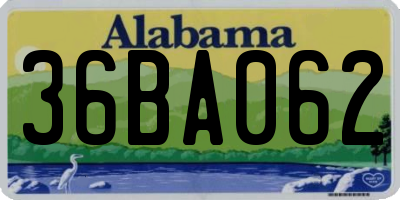 AL license plate 36BA062
