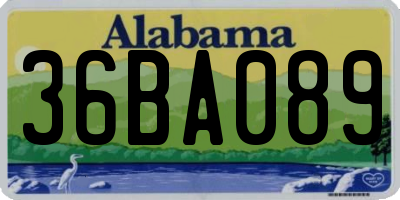 AL license plate 36BA089