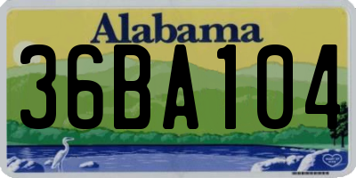 AL license plate 36BA104