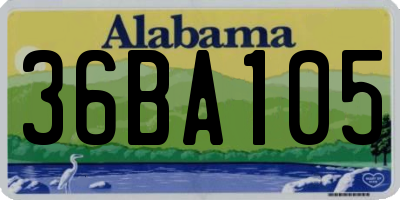 AL license plate 36BA105