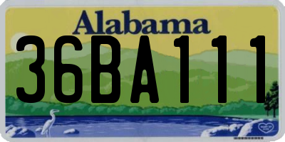 AL license plate 36BA111
