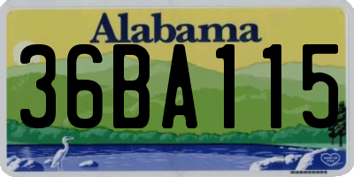 AL license plate 36BA115