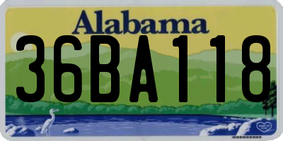 AL license plate 36BA118