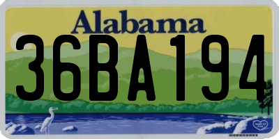 AL license plate 36BA194
