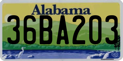 AL license plate 36BA203