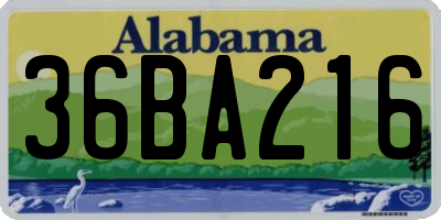 AL license plate 36BA216
