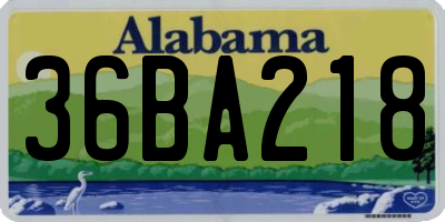 AL license plate 36BA218