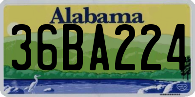 AL license plate 36BA224
