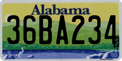 AL license plate 36BA234