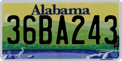 AL license plate 36BA243