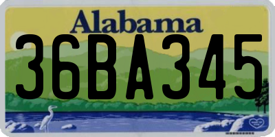 AL license plate 36BA345