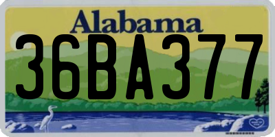 AL license plate 36BA377