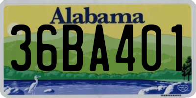 AL license plate 36BA401
