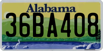 AL license plate 36BA408