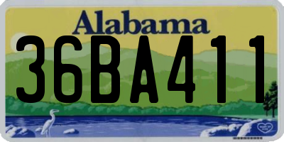 AL license plate 36BA411