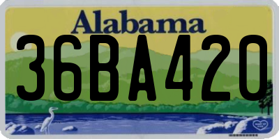 AL license plate 36BA420
