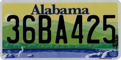 AL license plate 36BA425