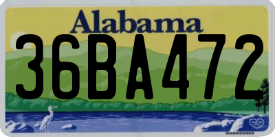 AL license plate 36BA472