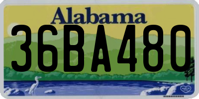 AL license plate 36BA480