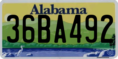 AL license plate 36BA492