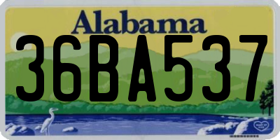 AL license plate 36BA537