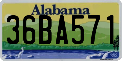 AL license plate 36BA571
