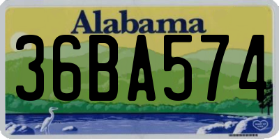 AL license plate 36BA574