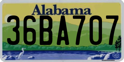 AL license plate 36BA707