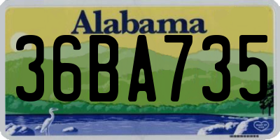 AL license plate 36BA735