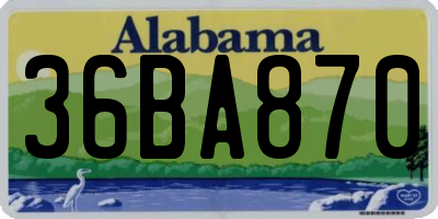 AL license plate 36BA870