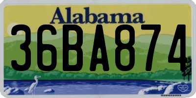 AL license plate 36BA874