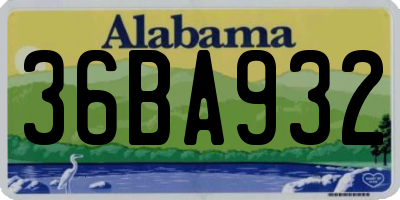 AL license plate 36BA932