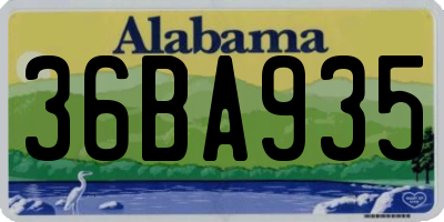 AL license plate 36BA935