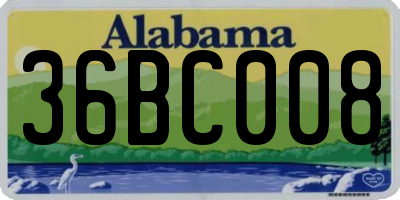 AL license plate 36BC008