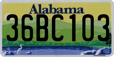AL license plate 36BC103