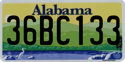 AL license plate 36BC133