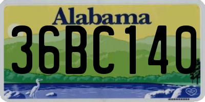AL license plate 36BC140